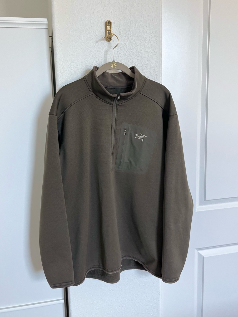 Arc'teryx Polartec Quarter Zip Pullover Brown Green Fleece Men's Large